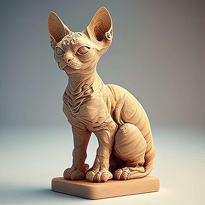 3D model Devon Rex cat (STL)
